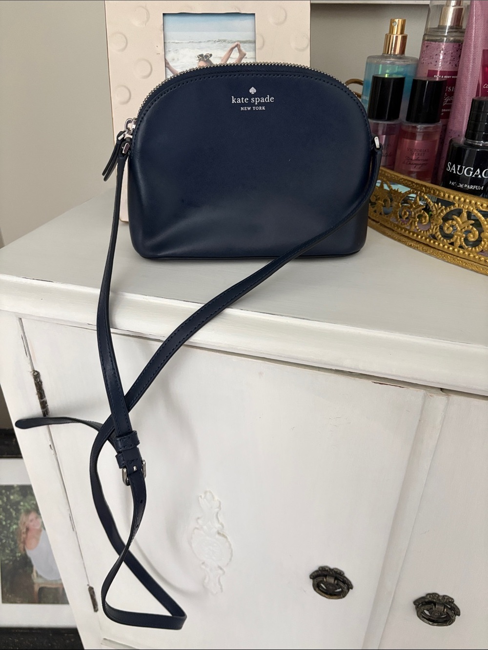 kate spade Navy Leather small crossbody